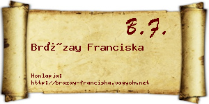 Brázay Franciska névjegykártya